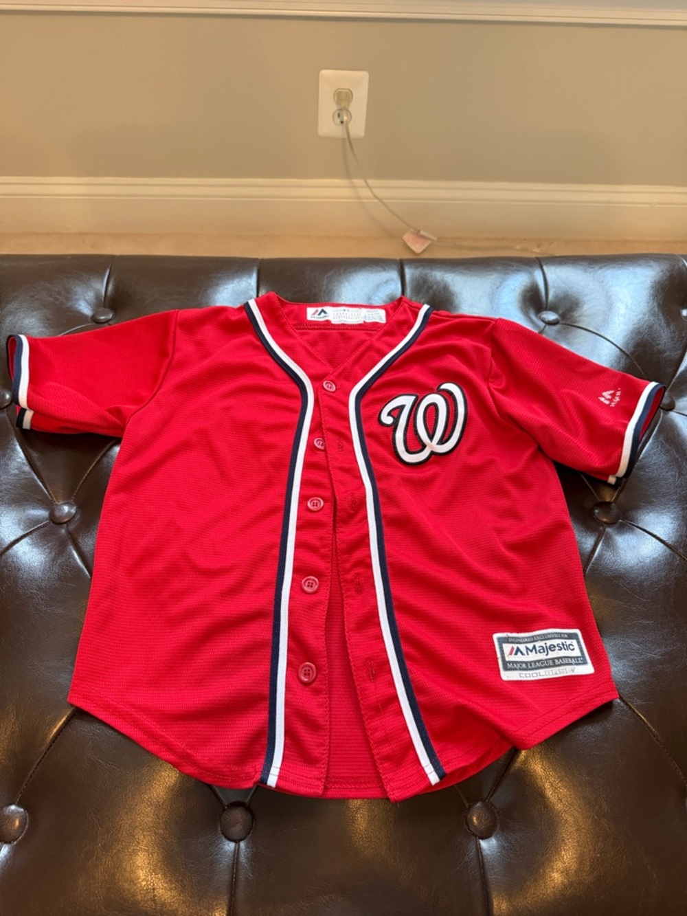 Washington Nationals Kids Baseball Jersey with White & Navy Trim